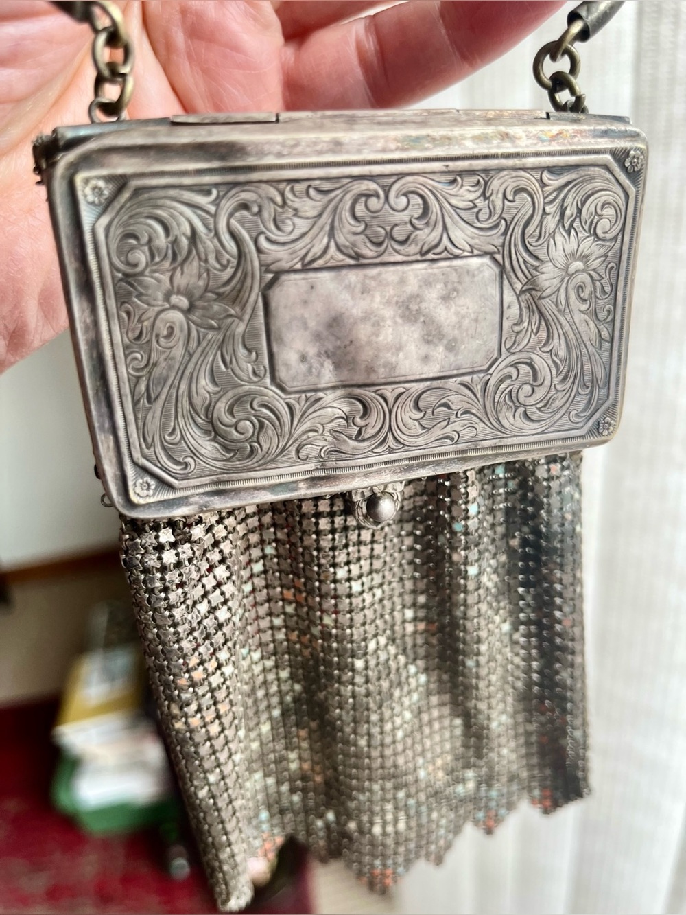Art Nouveau metal mash evening bag.